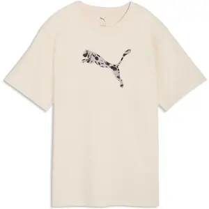 Puma ESSENTIALS GRAPHIC ANIMAL RELAXED TEE Dámské tričko, béžová, velikost