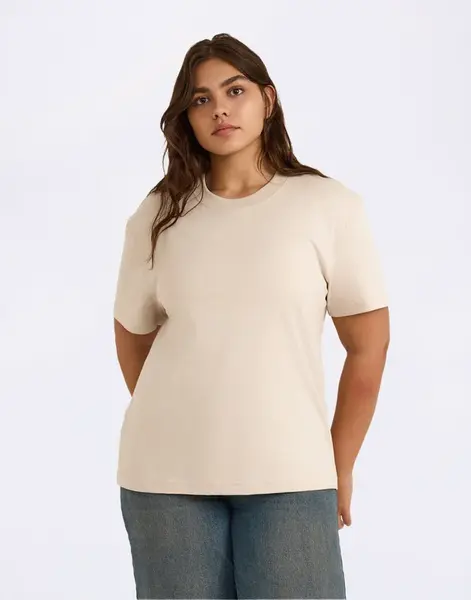 Organic Basics True Heavy Boxy Tee Sandstone M