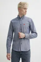 Bavlněná košile HUGO slim, s límečkem button-down, 50479302