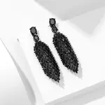 Teardrop Brass Micro Pave Cubic Zirconia Dangle Stud Earrings