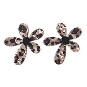 Opaque Leopard Print Cellulose Acetate(Resin) Big Pendants