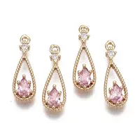 Brass Micro Pave Cubic Zirconia Pendants