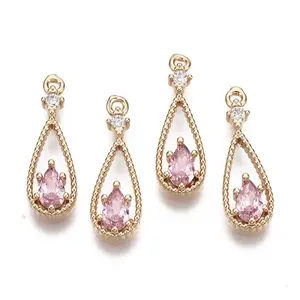 Brass Micro Pave Cubic Zirconia Pendants