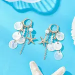 Shell Pearl Hoop Earrings