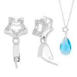 2Pcs 925 Sterling Silver Micro Pave Cubic Zirconia Pendant Bails