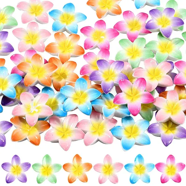 48Pcs 6 Colors Opaque Resin Cabochons