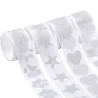 4Pcs 4 Styles Silver Reflective Tape Stickers