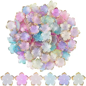 240Pcs 6 Colors Transparent Acrylic Bead Caps