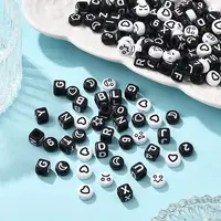200Pcs 5 Styles Opaque Acrylic Beads