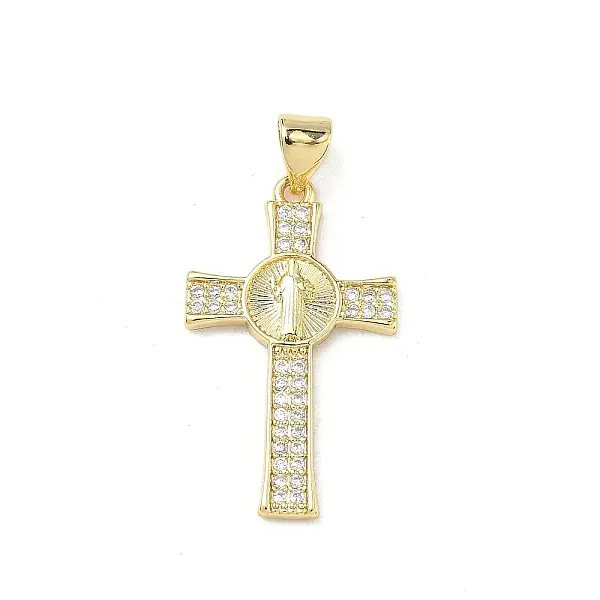 Brass Micro Pave Clear Cubic Zirconia Pendants