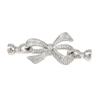 Brass Micro Pave Clear Cubic Zirconia Fold Over Clasps