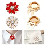 4Pcs 2 Colors Alloy Rhinestone Cufflinks