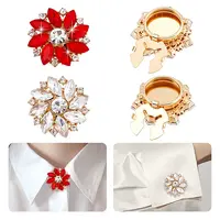 4Pcs 2 Colors Alloy Rhinestone Cufflinks