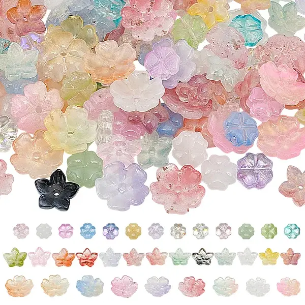 150Pcs 3 Styles Handmade Lampwork Beads
