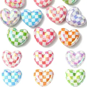 10Pcs UV Plating Opaque Acrylic Beads