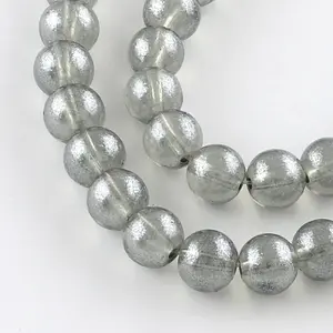 Transparent Spray Painted Glass Bead Strands