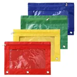 4Pcs 4 Colors Oxford Cloth with Alloy Pen Cases for 3-Ring Binder