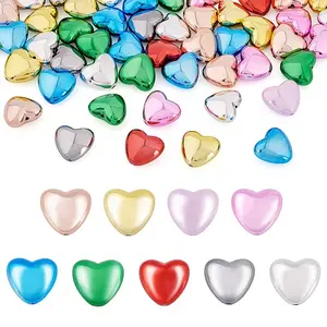 50Pcs Plating Opaque Acrylic Beads