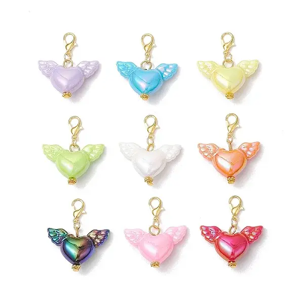 Heart & Wing Opaque Acrylic Pendant Decorations