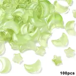 100Pcs 2 Styles Transparent Spray Painted Glass Beads