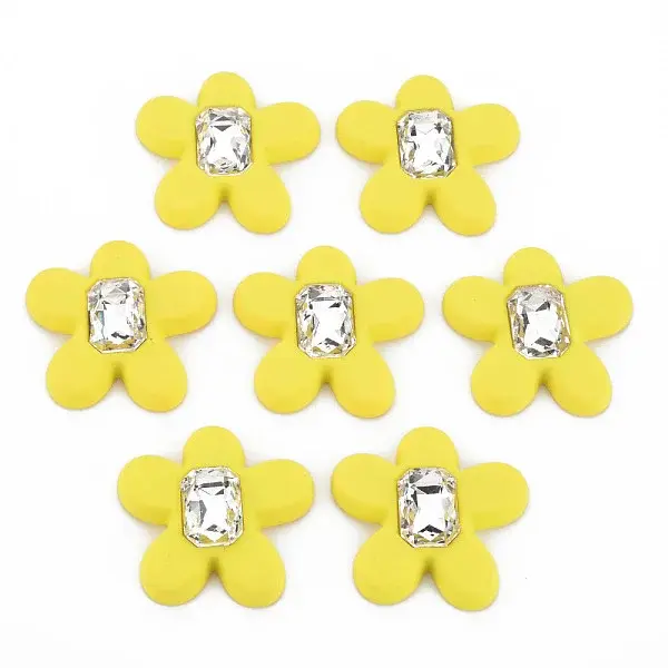 Rubberized Style Acrylic Rhinestone Cabochons