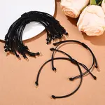 20Pcs Black Waxed Polyester Cord Braided Bracelet Making