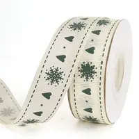 Christmas Theme Polyester Grosgrain Ribbon