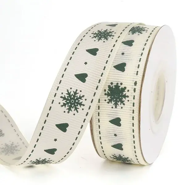Christmas Theme Polyester Grosgrain Ribbon