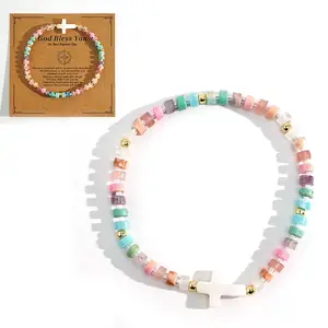 Column Shell Beads Stretch Bracelets