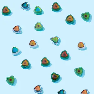 16Pcs 4 Colors Two Tone Glass Mood Beads