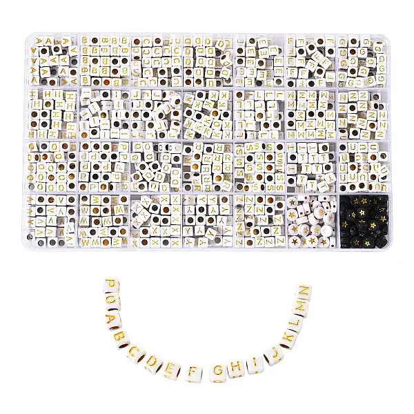 1260Pcs DIY Acrylic Bead Stretch Bracelets Kits for Children's Day