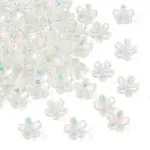 50Pcs Transparent Electroplate Glass Bead Caps