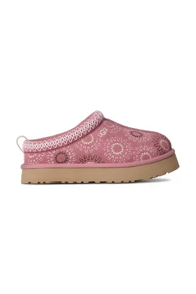 UGG Dětské semišové papuče UGG TAZZ SUN STITCH