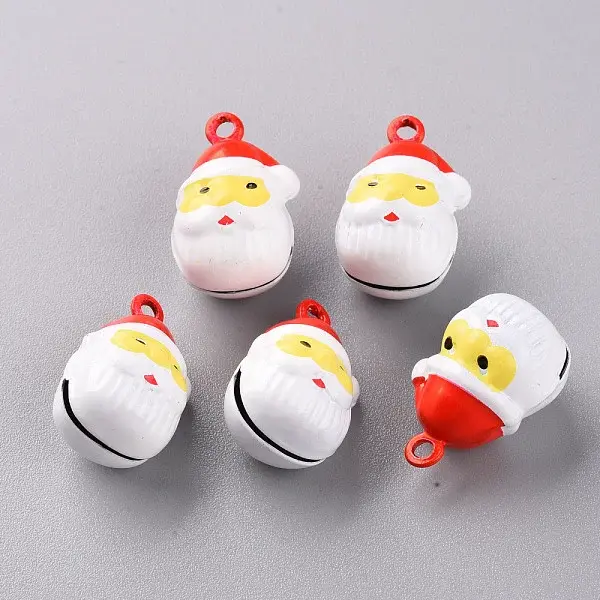 Christmas Baking Painted Brass Bell Pendants