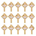 15Pcs Cross with Peace Dove Enamel Pins
