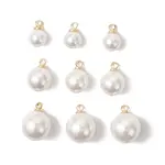 9Pcs 3 Sizes Shell Pearl Round Charms