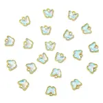 20Pcs Rack Plating Alloy Glass Charms