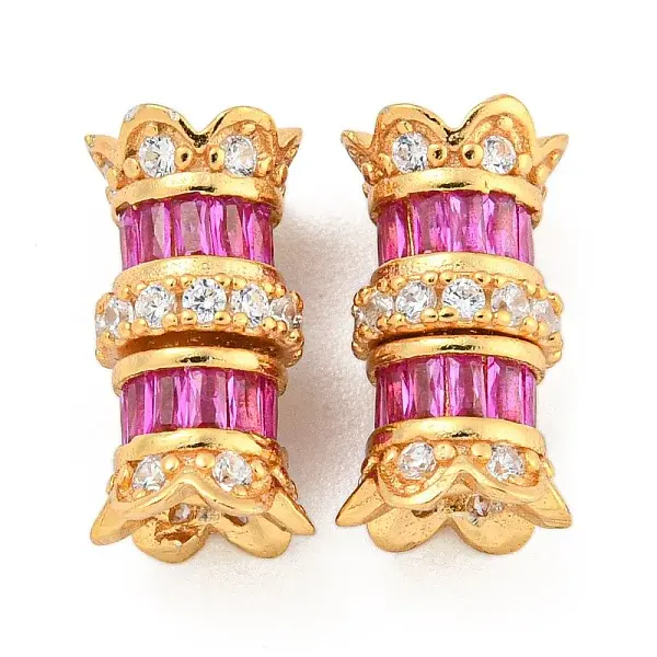 925 Sterling Silver Micro Pave Cubic Zirconia Screw Clasps