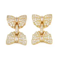 Brass Micro Pave Cubic Zirconia Fold Over Clasps