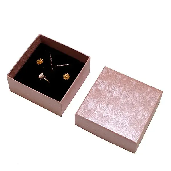 Shell Pattern Cardboard Jewelry Set Boxes