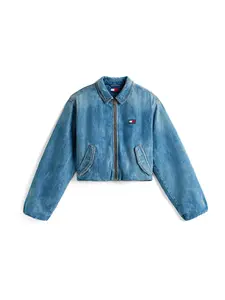 Tommy Jeans Prechodná bunda 'Harrington'  modrá denim