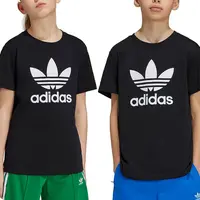 Dětské tričko adidas Originals TREFOIL TEE černá barva, s potiskem, IY7421