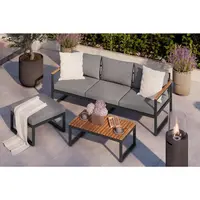 Gardenson TERASOVÁ SEDACÍ SOUPRAVA 3dílné, dřevo, kov, textil