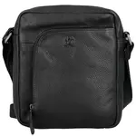 Pánská kožená crossbody taška černá - Bellugio Seth
