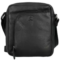 Pánská kožená crossbody taška černá - Bellugio Seth