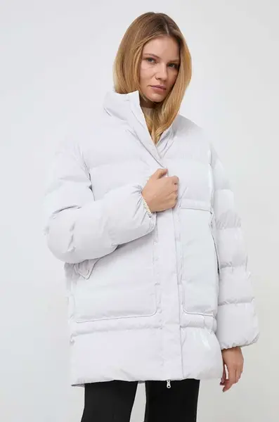 Bunda Patrizia Pepe dámská, šedá barva, zimní, oversize