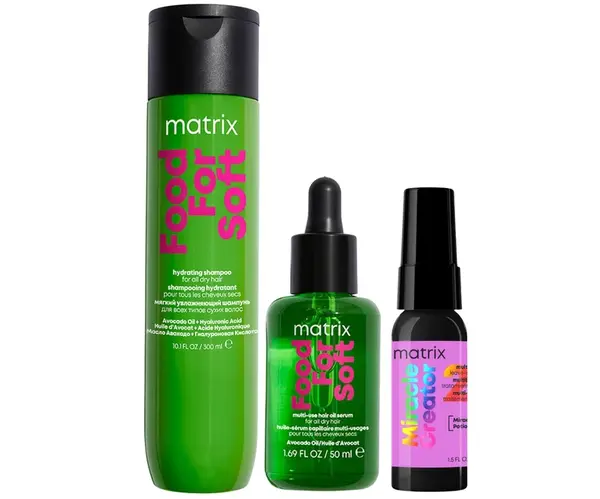 Sada pro ochranu suchých vlasů Matrix Food For Soft + pečující sprej s 20 benefity Matrix Miracle Creator 45 ml zdarma + dárek zdarma