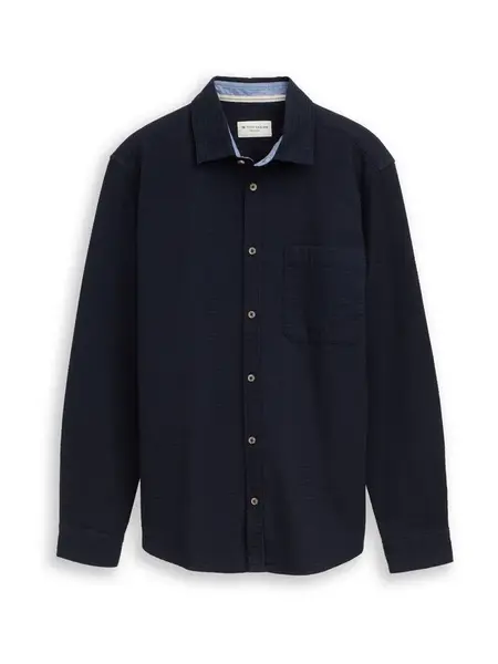 TOM TAILOR Košeľa  tmavomodrá