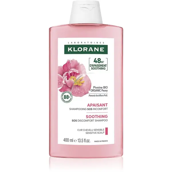Klorane Pivoňka Soothing Sensitive Hair Scalp Shampoo šampon pro citlivou pokožku hlavy 400 ml