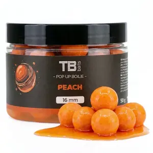 Tb baits plovoucí boilie pop-up peach + nhdc 50 g - 12 mm